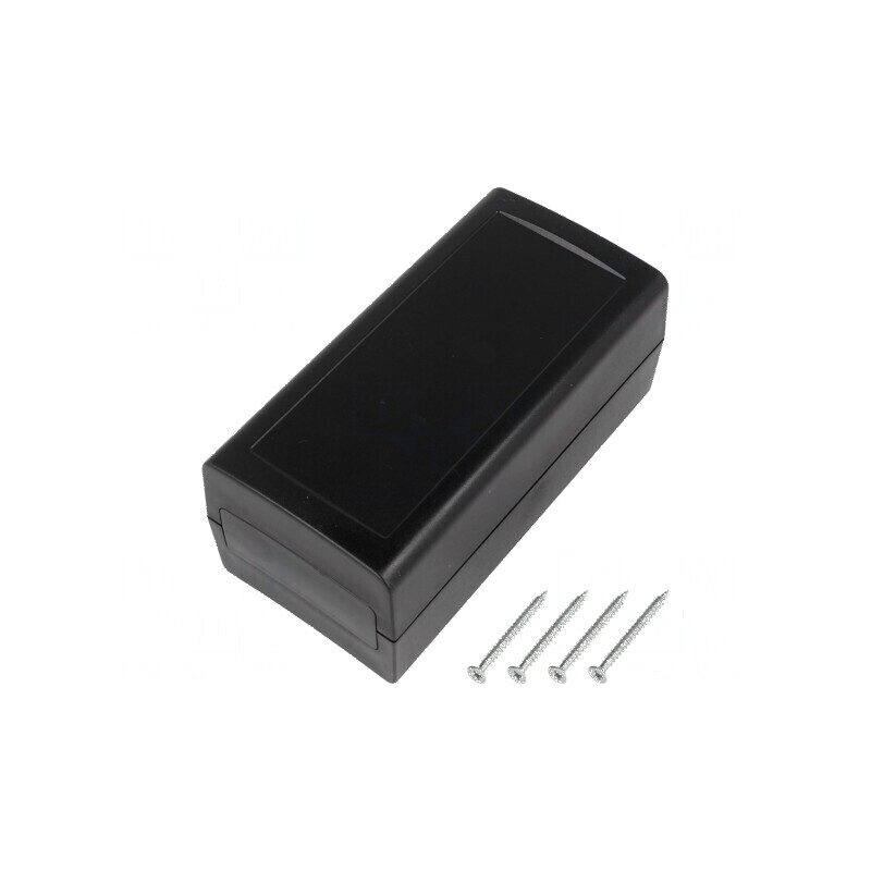 Carcasă ABS neagră IP53 cu panou 60mm x 120mm x 51mm | Electronic-mag.ro | Componente Electronice