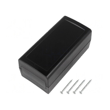 Carcasă ABS neagră IP53 cu panou 60mm x 120mm x 51mm | Electronic-mag.ro | Componente Electronice