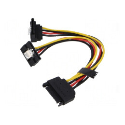 Cablu SATA 15pin tată unghi x2 - 0,15m | Electronic-mag.ro | Componente Electronice
