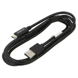 Cablu USB 2.0 A la C 1.8m negru PVC | Electronic-mag.ro | Componente Electronice