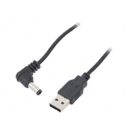 Cablu USB A la DC 5,5/2,1 negru 1,5m | Electronic-mag.ro | Componente Electronice