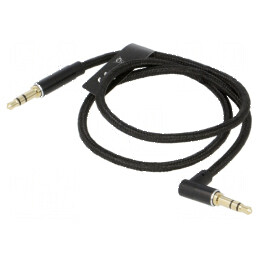 Cablu Jack 3,5mm textil, mufă unghi 0,5m | Electronic-mag.ro | Componente Electronice