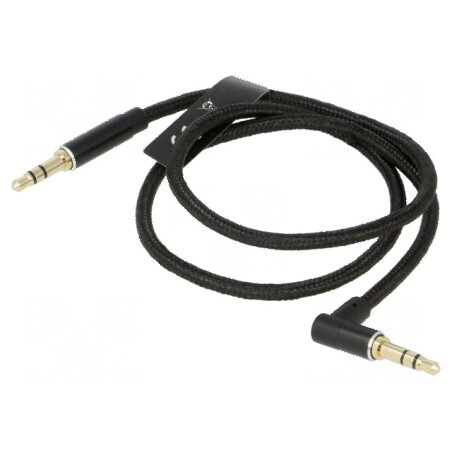 Cablu Jack 3,5mm textil, mufă unghi 0,5m | Electronic-mag.ro | Componente Electronice