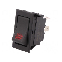 Rocker SPST 2 ON-OFF 20A 12VDC Negru cu LED 50mΩ | Electronic-mag.ro | Componente Electronice