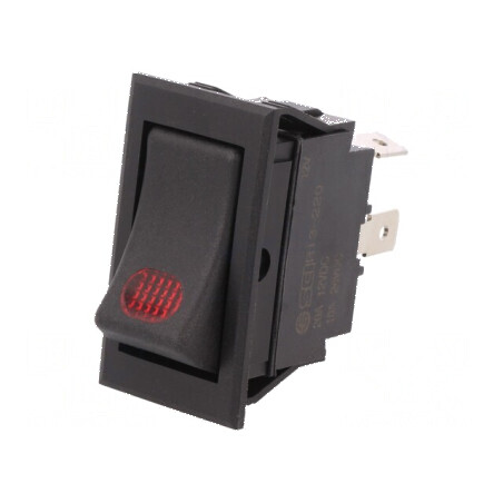 Rocker SPST 2 ON-OFF 20A 12VDC Negru cu LED 50mΩ | Electronic-mag.ro | Componente Electronice