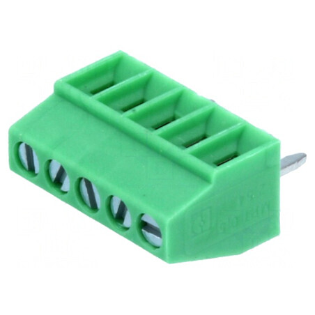 Regletă de conexiuni pentru PCB 90° 2,54mm 5 piste 6A | Electronic-mag.ro | Componente Electronice