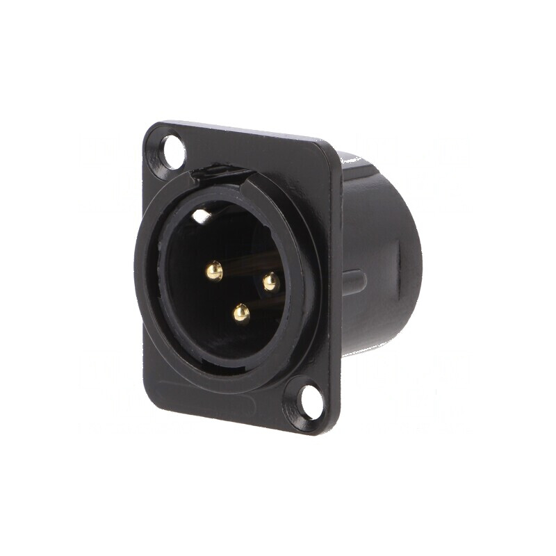 Conector XLR soclu tată PIN 3 lipire aurit negru metal | Electronic-mag.ro | Componente Electronice Conector XLR soclu tată PIN 3 lipire aurit negru metal | Electronic-mag.ro | Componente Electronice