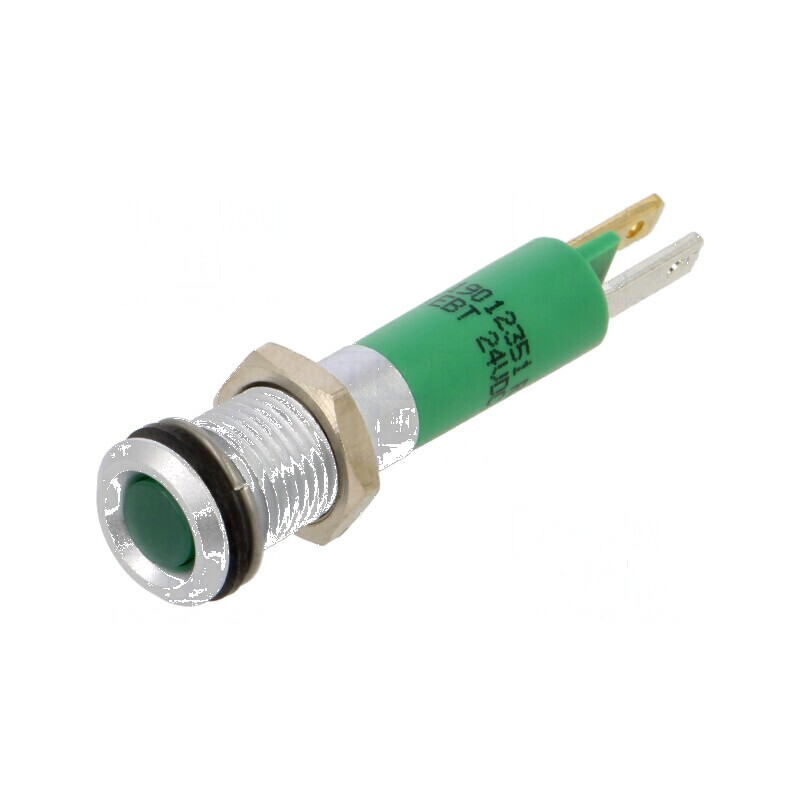 Lampă LED super plată verde 24VDC Ø8mm IP40 metal | Electronic-mag.ro | Componente Electronice Lampă LED super plată verde 24VDC Ø8mm IP40 metal | Electronic-mag.ro | Componente Electronice