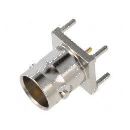 Conector BNC soclu mamă drept 75Ω THT pentru PCB | Electronic-mag.ro | Componente Electronice
