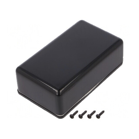 Carcasă universală ABS neagră IP55 70mm x 120mm x 40mm | Electronic-mag.ro | Componente Electronice