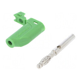 Conector banană 4mm 32A 33VAC 70VDC verde nichelat | Electronic-mag.ro | Componente Electronice