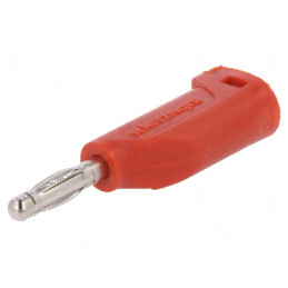 Conector banană 4mm roşu 32A 33VAC 70VDC nichelat | Electronic-mag.ro | Componente Electronice