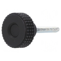 Buton de reglare negru Ø 31mm M6 40mm H 24mm | Electronic-mag.ro | Componente Electronice