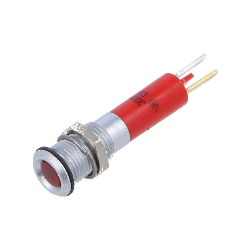 Lampă LED super plată roşie 24VDC Ø8mm IP40 metal | Electronic-mag.ro | Componente Electronice Lampă LED super plată roşie 24VDC Ø8mm IP40 metal | Electronic-mag.ro | Componente Electronice