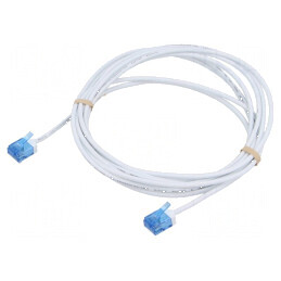 Cablaj rețea U/UTP 6a cu placare aurită, LSZH alb, 3m, 32AWG | Electronic-mag.ro | Componente Electronice