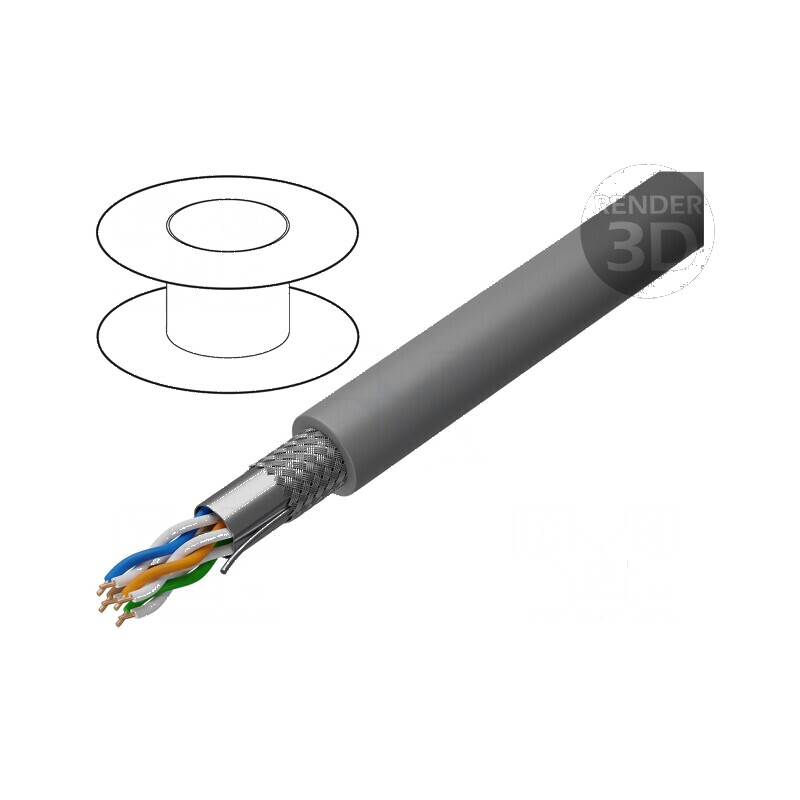 Cablu SF/UTP 4x2x24AWG 5e sârmă Cu LSZH gri 500m Ø6mm | Electronic-mag.ro | Componente Electronice Cablu SF/UTP 4x2x24AWG 5e sârmă Cu LSZH gri 500m Ø6mm | Electronic-mag.ro | Componente Electronice