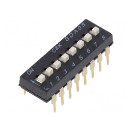 Comutator DIP-SWITCH 8 secţiuni ON-OFF 0,025A 24VDC | Electronic-mag.ro | Componente Electronice