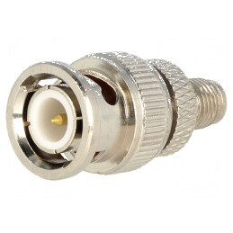 Adaptor BNC tată la SMA mamă aurit | Electronic-mag.ro | Componente Electronice