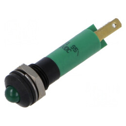 Lampă LED convexă verde 12VDC Ø8mm IP67 5mm | Electronic-mag.ro | Componente Electronice