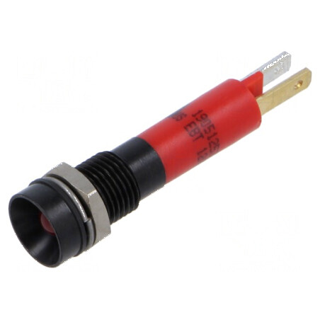 Lampă LED concav roșie 12VDC Ø8mm IP67 5mm | Electronic-mag.ro | Componente Electronice