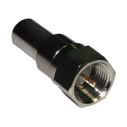Conector F mufă tată 75Ω crimpat aurit pe cablu POM | Electronic-mag.ro | Componente Electronice