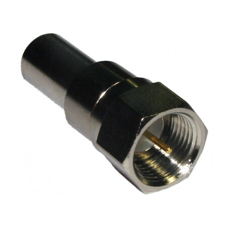 Conector F mufă tată 75Ω crimpat aurit pe cablu POM | Electronic-mag.ro | Componente Electronice