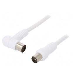 Cablu coaxial 2,5m cu soclu în unghi 9,5mm și mufă 9,5mm | Electronic-mag.ro | Componente Electronice