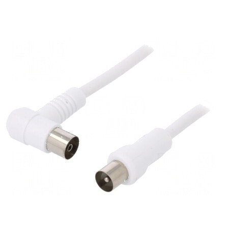 Cablu coaxial 2,5m cu soclu în unghi 9,5mm și mufă 9,5mm | Electronic-mag.ro | Componente Electronice