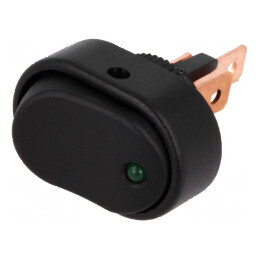 Rocker Switch SPST 2 ON-OFF 30A/12VDC Negru cu LED R13-133-DC | Electronic-mag.ro | Componente Electronice