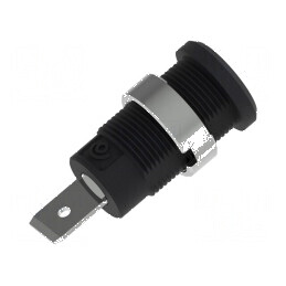 Conector banană 4mm soclu 36A 1kV negru nichelat | Electronic-mag.ro | Componente Electronice