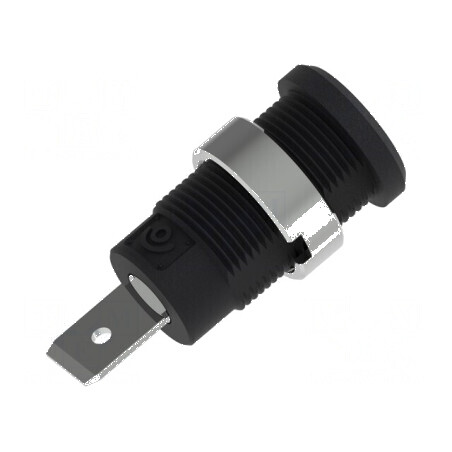 Conector banană 4mm soclu 36A 1kV negru nichelat | Electronic-mag.ro | Componente Electronice