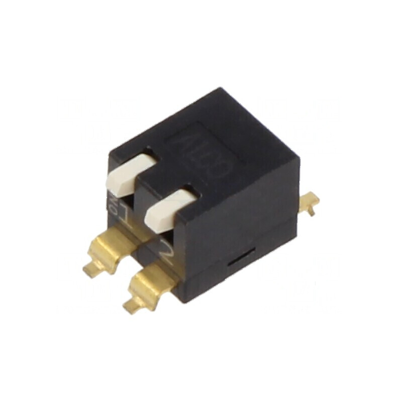 Comutator DIP-SWITCH 2 Secțiuni OFF-ON 0,025A/24VDC | Electronic-mag.ro | Componente Electronice