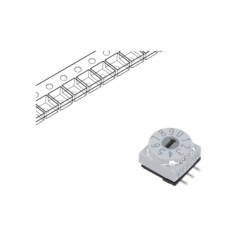Întrerupător DEC/BCD SMD Poz: 10 cu Rcontact max: 80mΩ | Electronic-mag.ro | Componente Electronice