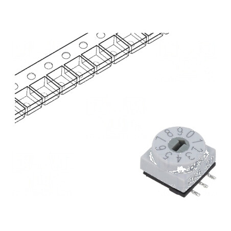 Întrerupător DEC/BCD SMD Poz: 10 cu Rcontact max: 80mΩ | Electronic-mag.ro | Componente Electronice