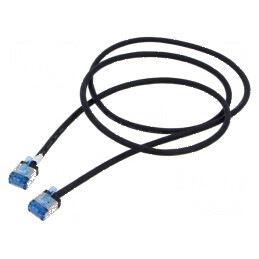 Patch cord U/FTP 6a 1m LSZH negru 32AWG | Electronic-mag.ro | Componente Electronice