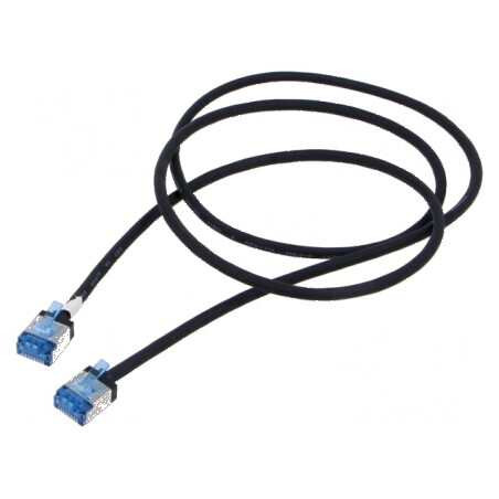 Patch cord U/FTP 6a 1m LSZH negru 32AWG | Electronic-mag.ro | Componente Electronice
