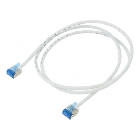 Cablu patch U/FTP 6a 1m 32AWG cu placare aurită, alb, LSZH | Electronic-mag.ro | Componente Electronice