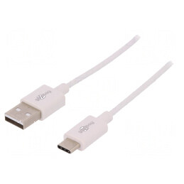 Cablu USB 2.0 A la C 1m alb 480Mbps | Electronic-mag.ro | Componente Electronice