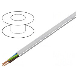 Cablu H05VV-F 3G2,5mm2 Cu PVC Alb 300V 500V | Electronic-mag.ro | Componente Electronice