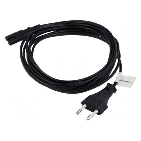 Cablu CEE 7/16 (C) mufe IEC C7 mamă PVC 3m negru | Electronic-mag.ro | Componente Electronice