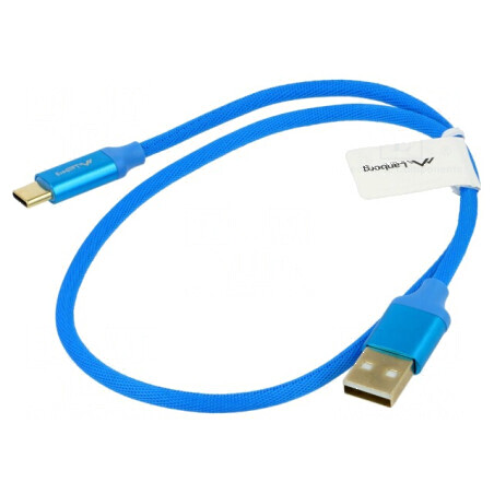 Cablu USB 2.0 A la C 0,5m albastru aurit | Electronic-mag.ro | Componente Electronice