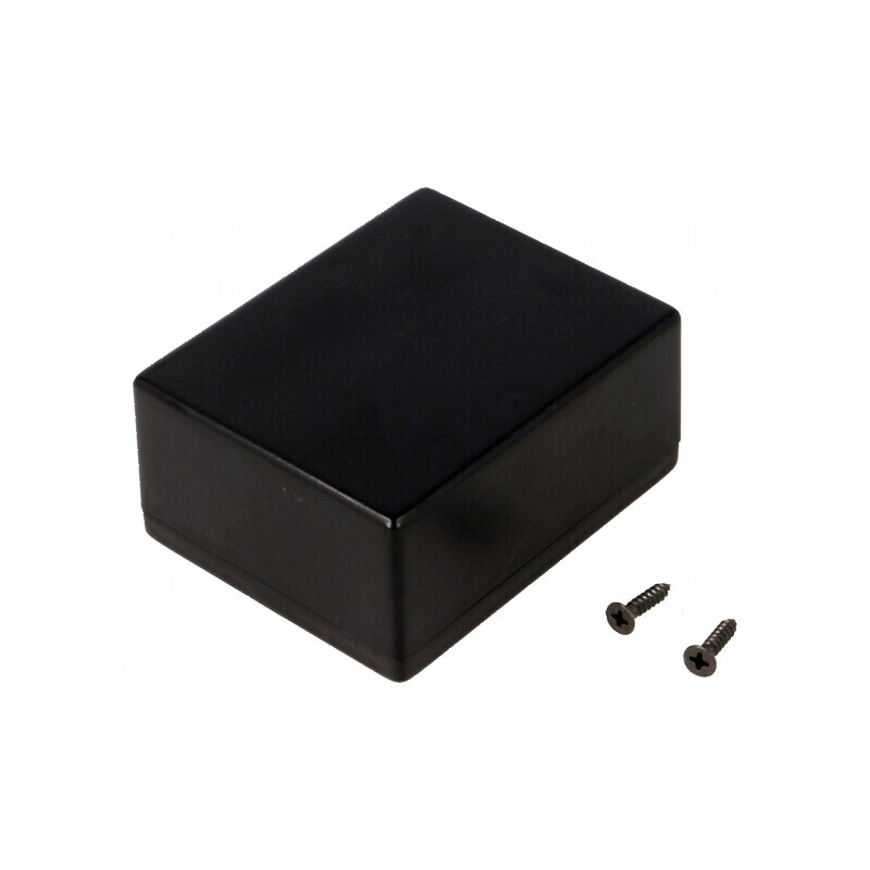 Carcasă universală ABS neagră 55mm x 68mm x 32mm cu șurub x2 | Electronic-mag.ro | Componente Electronice