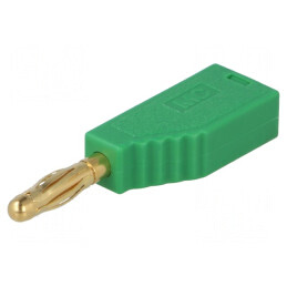 Conector banană 4mm 19A verde nichelat pe cablu | Electronic-mag.ro | Componente Electronice