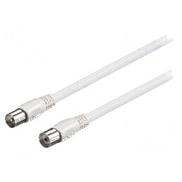 Cablu coaxial 1m 9,5mm PVC alb cu priză și mufă | Electronic-mag.ro | Componente Electronice