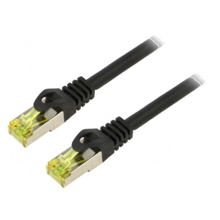 Cablul Patch S/FTP 6a 2m LSZH Negru 27AWG | Electronic-mag.ro | Componente Electronice