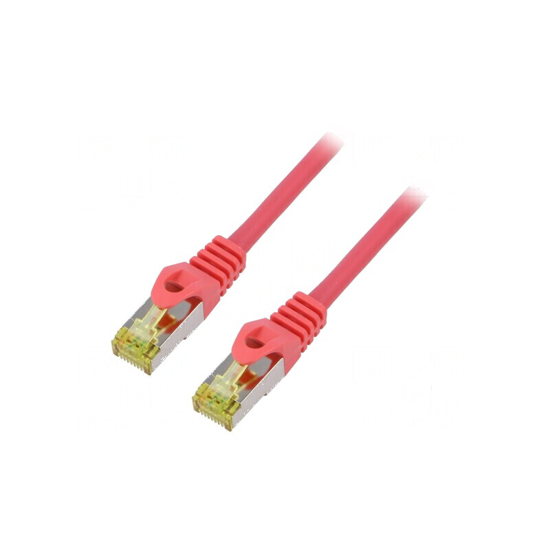 Cabluri Patch S/FTP 6a 2m LSZH Roșu 27AWG | Electronic-mag.ro | Componente Electronice