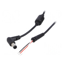 Cablu DC 7,4/5,0 cu mufă în unghi negru, 1,2m, 3x0,5mm² | Electronic-mag.ro | Componente Electronice