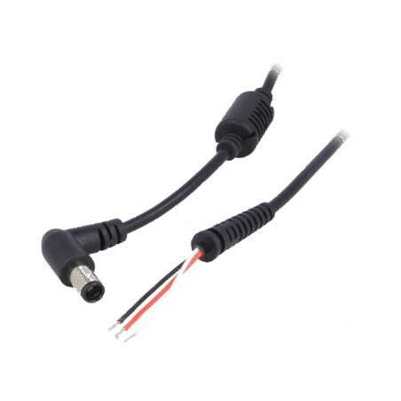 Cablu DC 7,4/5,0 cu mufă în unghi negru, 1,2m, 3x0,5mm² | Electronic-mag.ro | Componente Electronice