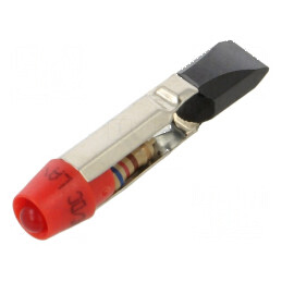 Lampă LED roșie T5,5 12VDC 12VAC 3mm 20-60°C | Electronic-mag.ro | Componente Electronice