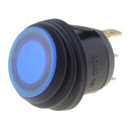 Rocker Switch SPST 2 ON-OFF 10A 24VDC Albastru LED IP65 | Electronic-mag.ro | Componente Electronice